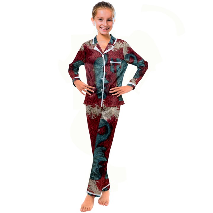 Pxl 20231123 001543615 Kids  Satin Long Sleeve Pajamas Set