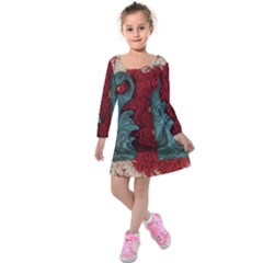 Pxl 20231123 001543615 Kids  Long Sleeve Velvet Dress