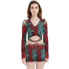 Pxl 20231123 001543615 Velvet Wrap Crop Top And Shorts Set by bestdesignintheworld