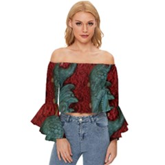 Pxl 20231123 001543615 Off Shoulder Flutter Bell Sleeve Top