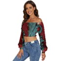 Pxl 20231123 001543615 Long Sleeve Crinkled Weave Crop Top View2