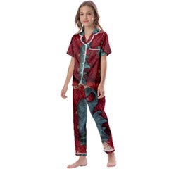 Pxl 20231123 001543615 Kids  Satin Short Sleeve Pajamas Set by bestdesignintheworld