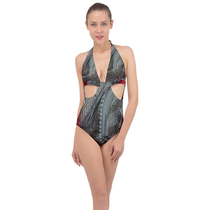 Pxl 20231123 001607591 Halter Front Plunge Swimsuit