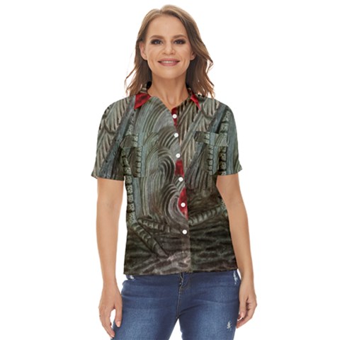 Pxl 20231123 001607591 Women s Short Sleeve Double Pocket Shirt by bestdesignintheworld