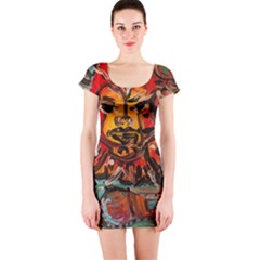 Image Short Sleeve Bodycon Dress