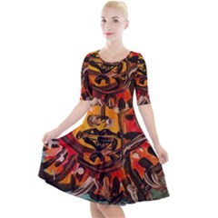 Image Quarter Sleeve A-line Dress