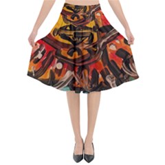 Image Flared Midi Skirt