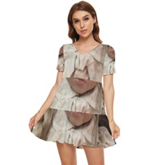 Amber Tiered Short Sleeve Babydoll Dress