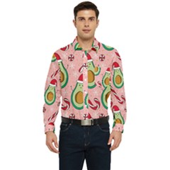 Avo Merry Christmas, Candies, Candy Cane Men s Long Sleeve Pocket Shirt  by kyorashop23