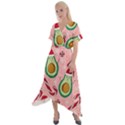 Avo Merry Christmas, Candies, Candy Cane Cross Front Sharkbite Hem Maxi Dress View1