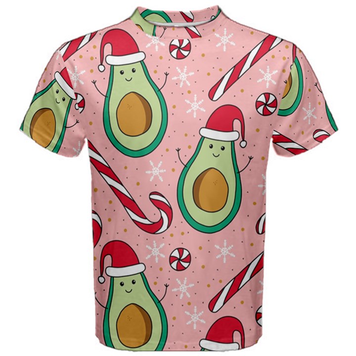 Avo Merry Christmas, Candies, Candy Cane Men s Cotton T-Shirt