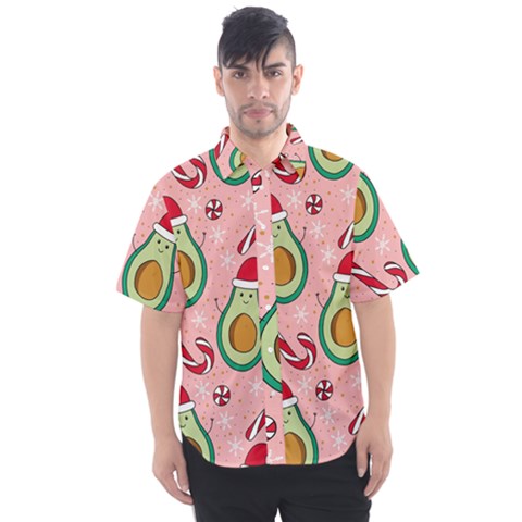 Avo Merry Christmas, Candies, Candy Cane Men s Short Sleeve Shirt by kyorashop23