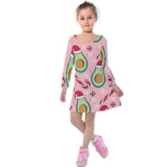 Avo Merry Christmas, Candies, Candy Cane Kids  Long Sleeve Velvet Dress by kyorashop23