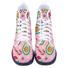 Avo Merry Christmas, Candies, Candy Cane Men s High-top Canvas Sneakers by kyorashop23