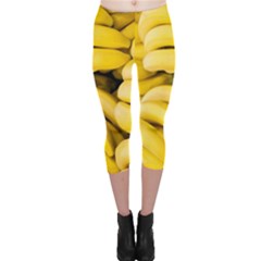 Bananas, Macro, Fruits, Ripe Bananas Capri Leggings 