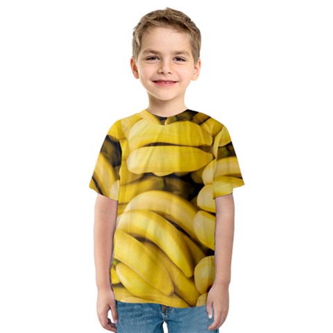 Bananas, Macro, Fruits, Ripe Bananas Kids  Sport Mesh T-shirt by kyorashop23