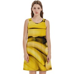 Bananas, Macro, Fruits, Ripe Bananas Round Neck Sleeve Casual Dress With Pockets