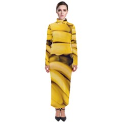 Bananas, Macro, Fruits, Ripe Bananas Turtleneck Maxi Dress