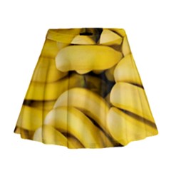 Bananas, Macro, Fruits, Ripe Bananas Mini Flare Skirt