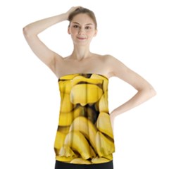 Bananas, Macro, Fruits, Ripe Bananas Strapless Top