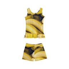 Bananas, Macro, Fruits, Ripe Bananas Kids  Boyleg Swimsuit