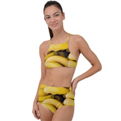 Bananas, Macro, Fruits, Ripe Bananas Halter Tankini Set