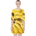 Bananas, Macro, Fruits, Ripe Bananas Quarter Sleeve Pocket Dress View1