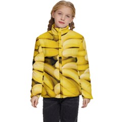 Bananas, Macro, Fruits, Ripe Bananas Kids  Puffer Bubble Jacket Coat