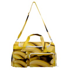 Bananas, Macro, Fruits, Ripe Bananas Sports Gym Duffle Bag With Shoe Compartment