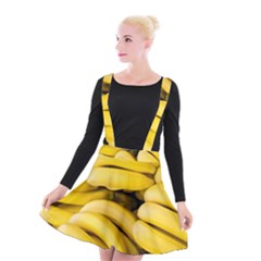 Bananas, Macro, Fruits, Ripe Bananas Suspender Skater Skirt