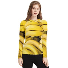 Bananas, Macro, Fruits, Ripe Bananas Women s Long Sleeve Rash Guard