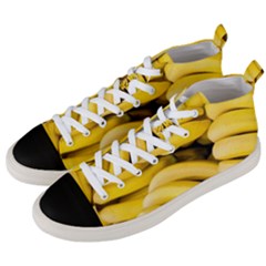 Bananas, Macro, Fruits, Ripe Bananas Men s Mid-top Canvas Sneakers