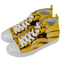 Bananas, Macro, Fruits, Ripe Bananas Women s Mid-top Canvas Sneakers