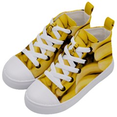 Bananas, Macro, Fruits, Ripe Bananas Kids  Mid-top Canvas Sneakers