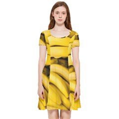 Bananas, Macro, Fruits, Ripe Bananas Inside Out Cap Sleeve Dress