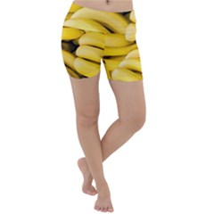 Bananas, Macro, Fruits, Ripe Bananas Lightweight Velour Yoga Shorts