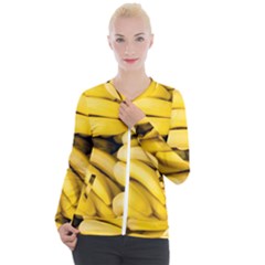 Bananas, Macro, Fruits, Ripe Bananas Casual Zip Up Jacket