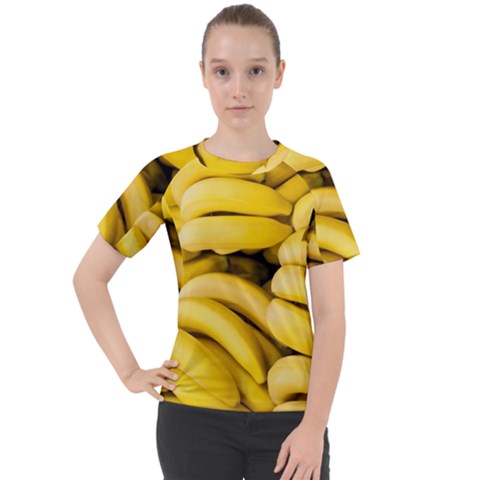 Bananas, Macro, Fruits, Ripe Bananas Women s Sport Raglan T-shirt by kyorashop23