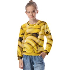 Bananas, Macro, Fruits, Ripe Bananas Kids  Long Sleeve T-shirt With Frill 