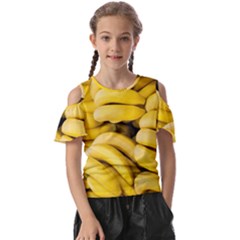 Bananas, Macro, Fruits, Ripe Bananas Kids  Butterfly Cutout T-shirt