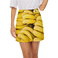 Bananas, Macro, Fruits, Ripe Bananas Mini Front Wrap Skirt