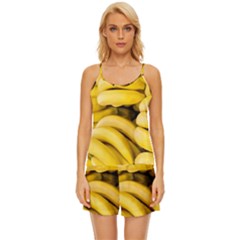 Bananas, Macro, Fruits, Ripe Bananas Satin Pajama Short Set