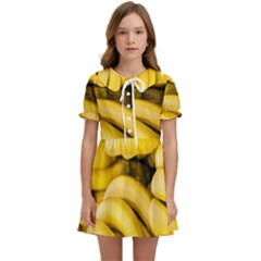 Bananas, Macro, Fruits, Ripe Bananas Kids  Sweet Collar Dress