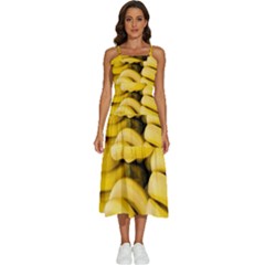 Bananas, Macro, Fruits, Ripe Bananas Sleeveless Shoulder Straps Boho Dress