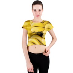 Bananas, Macro, Fruits, Ripe Bananas Crew Neck Crop Top