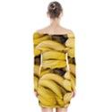 Bananas, Macro, Fruits, Ripe Bananas Long Sleeve Off Shoulder Dress View2