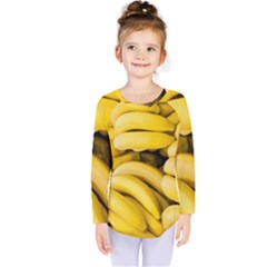 Bananas, Macro, Fruits, Ripe Bananas Kids  Long Sleeve T-shirt