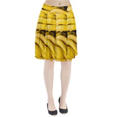 Bananas, Macro, Fruits, Ripe Bananas Pleated Skirt