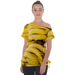 Bananas, Macro, Fruits, Ripe Bananas Off Shoulder Tie-up T-shirt