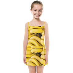 Bananas, Macro, Fruits, Ripe Bananas Kids  Summer Sun Dress by kyorashop23